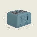 bella 4 Slice Toaster, 6 Setting Shade Control with Reheat & Cancel Buttons, Removable Crumb Tray, Anti Jam & Auto Shutoff, 900 Watt, Surf