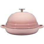 EDGING CASTING Enameled Cast Iron Dutch Oven Pot with Lid, Round Bread Oven for Homemade Sourdough Bread Baking, 6 Quart, Pink