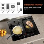 BIGoods 24 Inch Induction Cooktop 4 Burners, Flat Glass Top Electric Stove Hob with Bridge-SYNC, 3 Preset Modes Booster, Timer, Pause, Child Lock, Drop in, 208~240V/40A, Black