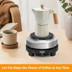 500 Watt Hot Plate, Portable 500W Electric Hot Plate, Electric Camping Stove Low Watt, Single Burner, for Milk Water Coffee Heating (US Plug）