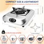 Single Burner Propane Stove 15000 BTU, Portable Gas Single Propane Burner, 1 Burner Camping Stove with LPG Adapter Hose for Indoor and Outdoor Cooking, Unique Body Integrated Design