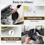 Ukeetap 10" Pro Chicken Shredder Tool Twist Large for Kitchen, BPA-Free Food-Safe Meat Grinder, Visible Chicken Breast Meat Shredder with Strong Anti-Slip Bottom & Ergonomic Handle, Black