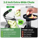 COZII Cold Press Juicer Extractor, Slow Masticating Juicer Soft/hard Mode, 3.6" Large Feed Chute For Vegetable and Fruit, Easy to Clean, Quiet Motor, High Juice Yield, Dishwasher Safe