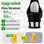 COZII Cold Press Juicer Extractor, Slow Masticating Juicer Soft/hard Mode, 3.6" Large Feed Chute For Vegetable and Fruit, Easy to Clean, Quiet Motor, High Juice Yield, Dishwasher Safe