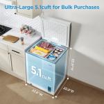 Midea MERC05C4BAWW 5.1 Cubic Feet Chest Freezer Cu.ft-Convertible, White