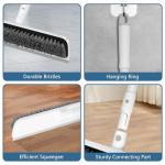 SetSail Floor Scrub Brush with 48-Inch Long Adjustable Handle 2 in 1 Scrape Brush Stiff Bristle Floor Scrubber for Cleaning Shower Bathroom Garage Kitchen Wall Deck Tub Tile