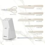Elitequo 8 Piece Kitchen Knife Block Set with Sharpener,Dishwasher Safe,German Stainless Steel with Ergonomic Handle Anti-slip Handle