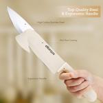 Elitequo 8 Piece Kitchen Knife Block Set with Sharpener,Dishwasher Safe,German Stainless Steel with Ergonomic Handle Anti-slip Handle