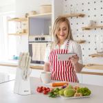 Elitequo 8 Piece Kitchen Knife Block Set with Sharpener,Dishwasher Safe,German Stainless Steel with Ergonomic Handle Anti-slip Handle