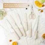 Elitequo 8 Piece Kitchen Knife Block Set with Sharpener,Dishwasher Safe,German Stainless Steel with Ergonomic Handle Anti-slip Handle