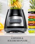 GDOR Blenders for Smoothies, 52 Oz Glass Jar Smoothie Blender, Countertop Blender & Grinder Combo, 9 Functions with 5 Speeds for Milkshakes, Puree, Crush Ice, and Chop, Max 700W