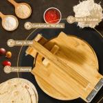 Wooden Tortilla Press - 10 Inch Bamboo Tortilla Maker with 50 Parchment Paper & Dough Cutter, Homemade Mexican Prensa Para Tortillas Dough Press for Burritos, Taco, Roti