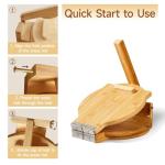 Wooden Tortilla Press - 10 Inch Bamboo Tortilla Maker with 50 Parchment Paper & Dough Cutter, Homemade Mexican Prensa Para Tortillas Dough Press for Burritos, Taco, Roti