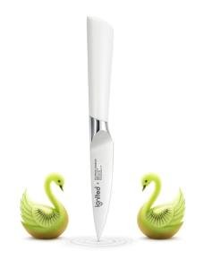 IGNITED CUTLERY 3.5 Inch Paring Knife – German Stainless Steel, Ergonomic Ivory White Handle, Minimalist Small Kitchen Knife for Peeling & Cutting, Ideal Gift for Chefs, Cooks