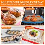 Small Silicone Baking Mats Quarter Sheet Non Stick Reusable Silicone Oven Liners, BPA Free, Food Grade Baking Mats for Cookies, Macarons Bread & Pastry, Toaster Pad Set of 3 Pack 11.6'' x 8.5''
