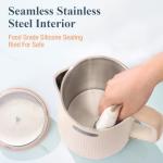 Nueve&Five 1.7L (57oz) Large Electric Kettle Perfect for 7+Cups of Tea and Coffee,2 quarts Double Wall Big Electric Tea Kettle,Auto Shut Off,1200W Hot Water Kettle Electric -Cream White