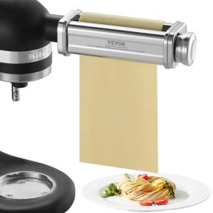 VEVOR Patsa Roller Attchemnt for KitchenAid Stand Mixer, Stainless Steel Pasta Maker Attachment, Pasta Maker Machine Accessory with 8 Adjustable Thickness Knob, KitchenAid Pasta Attachment by VEVOR