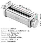 VEVOR Patsa Roller Attchemnt for KitchenAid Stand Mixer, Stainless Steel Pasta Maker Attachment, Pasta Maker Machine Accessory with 8 Adjustable Thickness Knob, KitchenAid Pasta Attachment by VEVOR