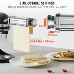 VEVOR Patsa Roller Attchemnt for KitchenAid Stand Mixer, Stainless Steel Pasta Maker Attachment, Pasta Maker Machine Accessory with 8 Adjustable Thickness Knob, KitchenAid Pasta Attachment by VEVOR