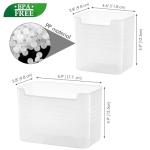 Poeland Refrigerator Organizer Box, Fridge Side Door Storage Containers Plastic Translucent Set of 5 (2M+3S)