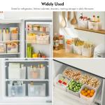 Poeland Refrigerator Organizer Box, Fridge Side Door Storage Containers Plastic Translucent Set of 5 (2M+3S)