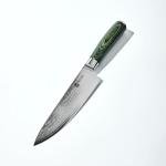 HexClad Chef's Knife, 8-Inch Japanese Damascus Stainless Steel Blade, Pakkawood Handle