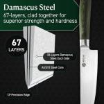 HexClad Chef's Knife, 8-Inch Japanese Damascus Stainless Steel Blade, Pakkawood Handle