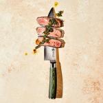 HexClad Chef's Knife, 8-Inch Japanese Damascus Stainless Steel Blade, Pakkawood Handle