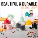 Zulay Kitchen Porcelain Butter Crock With Lid & Knife - Authentic French Butter Dish For Fresh & Spreadable Butter - Gray