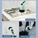Electric Spin Scrubber,Cordless Cleaning Brush Spin Scrubber,Power Scrubber 2 Adjustable Speeds,7 Replaceable Brush Heads (Green)
