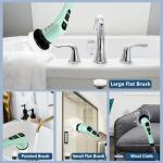 Electric Spin Scrubber,Cordless Cleaning Brush Spin Scrubber,Power Scrubber 2 Adjustable Speeds,7 Replaceable Brush Heads (Green)