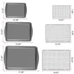 Hunnycook Baking Sheet with Rack Set - 3 Baking Sheets + 3 Cooling Racks, Carbon Steel Cookie Sheets & Cooling Racks in Multiple Sizes, Thickened & Warp-Resistant, Dishwasher Safe