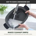 GreenPan Elite 14-in-1 Nonstick 6QT Electric Slow Cooker, PFAS-Free Ceramic Multi-Cooker, In-Pot Browning, Dishwasher Safe Lid & Removable Crock, Stainless Steel Steamer, Silicone Handles, Black