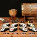 HOMEHELP Whiskey Smoker Kit with Wooden Barrel Case, Electric Cocktail Smoker and 8 Flavors Wood Chips, Luxurious Old Fashioned Smoker Kit Bourbon Gifts for Men