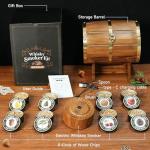 HOMEHELP Whiskey Smoker Kit with Wooden Barrel Case, Electric Cocktail Smoker and 8 Flavors Wood Chips, Luxurious Old Fashioned Smoker Kit Bourbon Gifts for Men