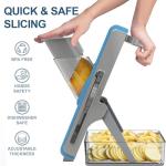 Mandoline Slicer for Kitchen, Mandoline Slicer Safe Multifunctional Dicer Adjustable Commercial Slicer Machine Stainless Steel Chopper