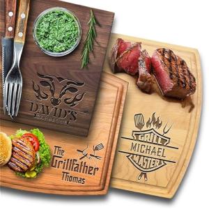 USA Made - Custom Cutting Board - Christmas Gift for Men - Unique Gift Idea for Him, Dad, Husband, Father, Brother - Mens Personalized Gift - BBQ Grilling Gift for Birthdays, Anniversaries, Holidays