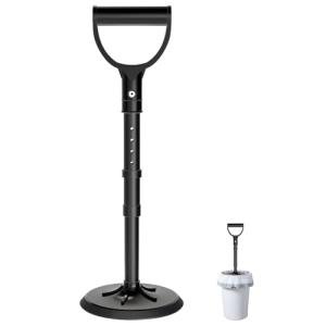 BSTSLL Manual Trash Compactor (16.5" to 20.4"H)), Waste Compactor for Kitchen Garbage Compressor Hand Tool, Outdoor Trash Can Compressor for Waste Bin - Space Saving Design - Black