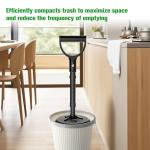 BSTSLL Manual Trash Compactor (16.5" to 20.4"H)), Waste Compactor for Kitchen Garbage Compressor Hand Tool, Outdoor Trash Can Compressor for Waste Bin - Space Saving Design - Black