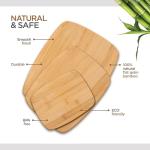 Bamboo Cutting Board Set of 3 - Reversible Wooden Cutting Boards for Kitchen, Chopping Meat, Cheese, Vegetables, Bread, Charcuterie, Serving Tray - 13"x9.5", 11"x8.5", 8"x6" Boards