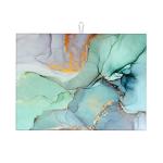 Teal Marble Golden Swirls Pattern Dish Drying Mats For Kitchen Counter Microfiber Absorbent dish Mat Xl Reversible Drying Mats For Countertop 18 Inch X 24 Inch