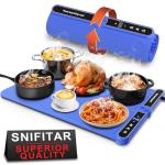 Warming Mat for Food,Food Warming Mat,Electric Warming Tray with 9 Temperature Settings and 6 Hours Timer,Fast Heating Mat for Food in 8S,Roll Up Silicone Food Warmers for Buffets Daily Use(248°F Max)
