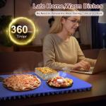 Warming Mat for Food,Food Warming Mat,Electric Warming Tray with 9 Temperature Settings and 6 Hours Timer,Fast Heating Mat for Food in 8S,Roll Up Silicone Food Warmers for Buffets Daily Use(248°F Max)