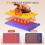 Warming Mat for Food,Food Warming Mat,Electric Warming Tray with 9 Temperature Settings and 6 Hours Timer,Fast Heating Mat for Food in 8S,Roll Up Silicone Food Warmers for Buffets Daily Use(248°F Max)