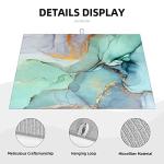 Teal Marble Golden Swirls Pattern Dish Drying Mats For Kitchen Counter Microfiber Absorbent dish Mat Xl Reversible Drying Mats For Countertop 18 Inch X 24 Inch