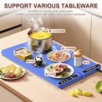 Warming Mat for Food,Food Warming Mat,Electric Warming Tray with 9 Temperature Settings and 6 Hours Timer,Fast Heating Mat for Food in 8S,Roll Up Silicone Food Warmers for Buffets Daily Use(248°F Max)