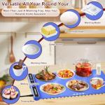 Warming Mat for Food,Food Warming Mat,Electric Warming Tray with 9 Temperature Settings and 6 Hours Timer,Fast Heating Mat for Food in 8S,Roll Up Silicone Food Warmers for Buffets Daily Use(248°F Max)