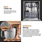 Mini Angel Stand Mixer,10-Speed 5QT Kitchen Electric Mixer,Tilt-Head Food Mixer with Dough Hook, Wire Whisk, Flat Beater, Stainless Steel Bowl (Champagne)