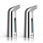 Greatmay Convenient Automatic Soap Dispenser,4 Adjustable Levels Touchless Hand Sanitizer Pump with Infrared Sensor, 400 ml Countertop Electric Soap Dispenser for Bathroom,Kitchen (Silver+Silver)