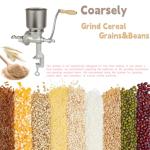 Heavy Duty Cast Iron Manual Grain Mill & Coffee Grinder - Dry/Wet Grinding for Wheat, Corn